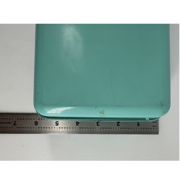 Vintage Turquoise Metal Box Great Southern Life Insurance Co Houston Texas - Picture 6 of 8